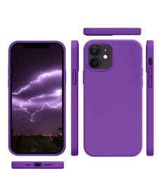 Protection set -silikoonist ümbris Apple iPhone 12 Pro (real liquide Easy clean) lilla - Imperial Purple + ekraani kaitseklaas Privacy цена и информация | Чехлы для телефонов | kaup24.ee