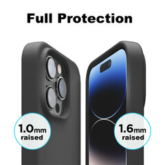 Protection set -silikoonist ümbris Apple iPhone 14 Pro (real liquide Easy clean) hall - Space + ekraani kaitseklaas Privacy hind ja info | Telefoni kaaned, ümbrised | kaup24.ee