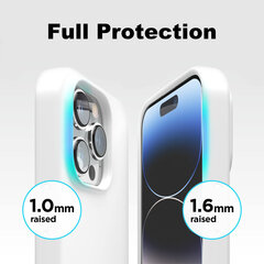 Protection set -silikoonist ümbris Apple iPhone 14 Pro (real liquide Easy clean) valge - Snow White + ekraani kaitseklaas Privacy hind ja info | Telefoni kaaned, ümbrised | kaup24.ee