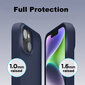 Protection set -silikoonist ümbris Apple iPhone 14 (real liquide Easy clean) sinine - Blueberry + ekraani kaitseklaas Privacy цена и информация | Telefoni kaaned, ümbrised | kaup24.ee