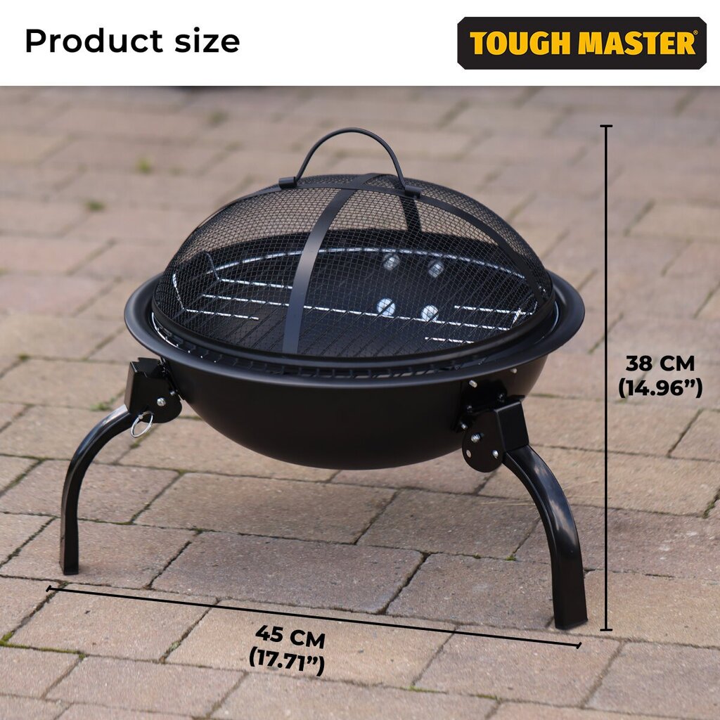 Väligrill - kamin, 45 cm, UK BRAND, TOUGH MASTER® TM-FPR17 hind ja info | Grillid | kaup24.ee