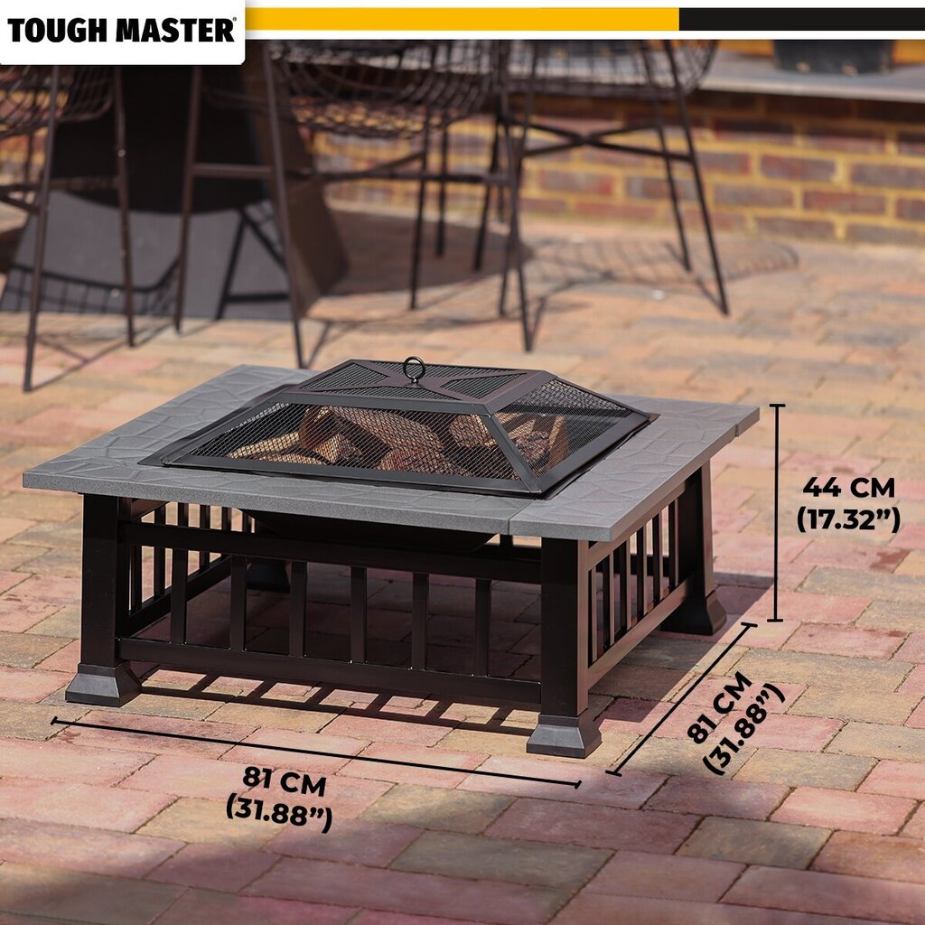 Aiakamin-grill, kamin + BBQ, 81cm, UK BRAND, TOUGH MASTER® TM-FPS32 hind ja info | Grillid | kaup24.ee