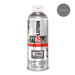 Акриловая аэрозольная краска с металлическим эффектом PintyPlus Evolution, 400 мл, серый цвет цена и информация | Краска | kaup24.ee