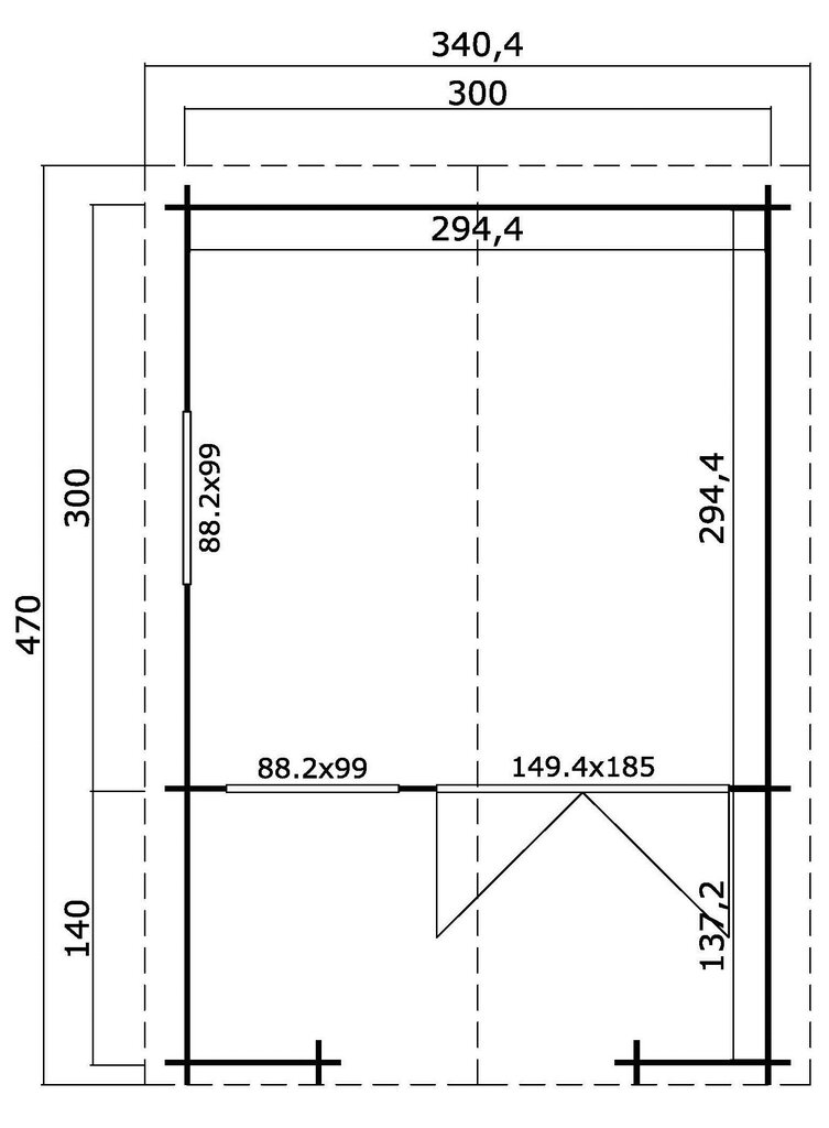 Aiamaja Loola 8,7 m² + terrass hind ja info | Kuurid ja aiamajad | kaup24.ee