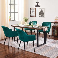 Комплект обеденных стульев Velvet, темно-зеленый, прямые линии цена и информация | Стулья для кухни и столовой | kaup24.ee