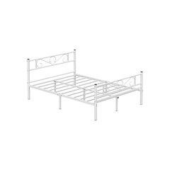 Белый, металлический каркас двуспальной кровати 140x190 см цена и информация | Кровати | kaup24.ee