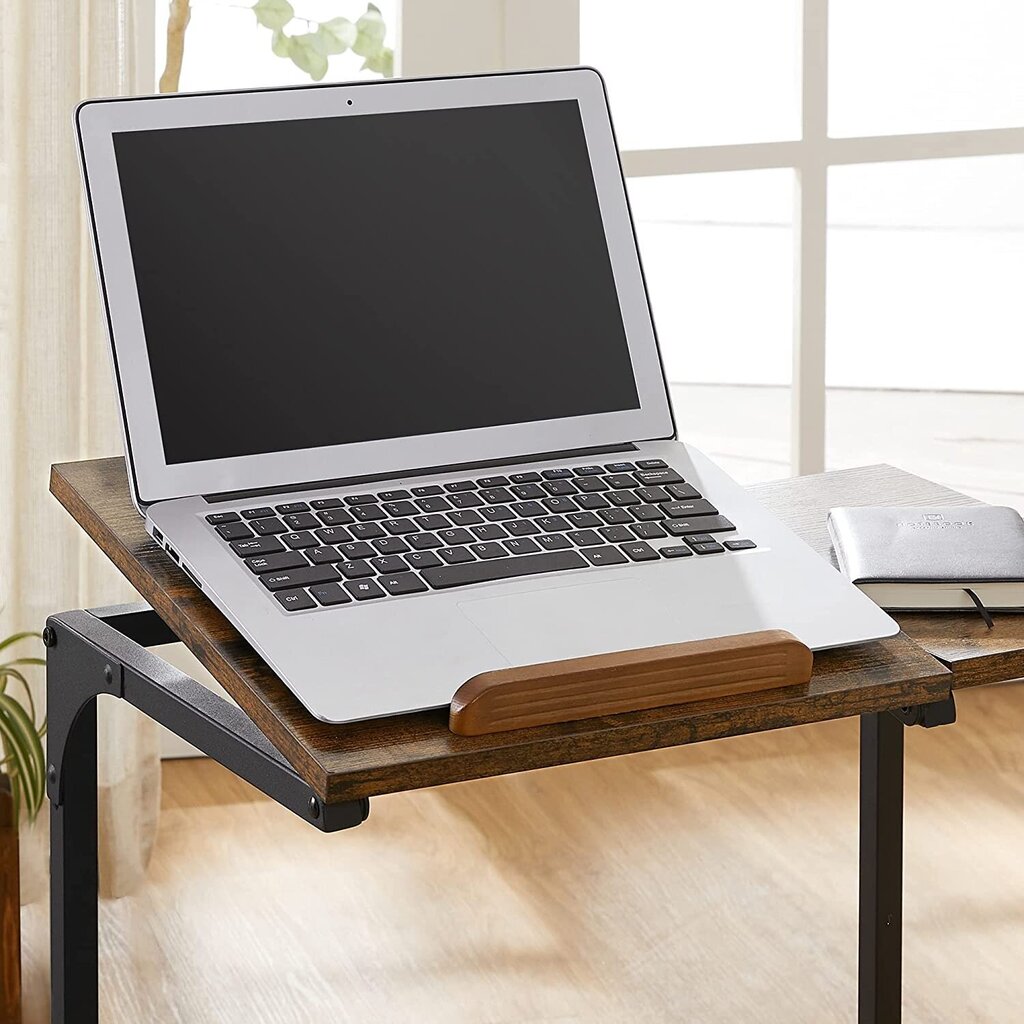 Reguleeritav ratastel sülearvutilaud, must/pruun hind ja info | Arvutilauad, kirjutuslauad | kaup24.ee