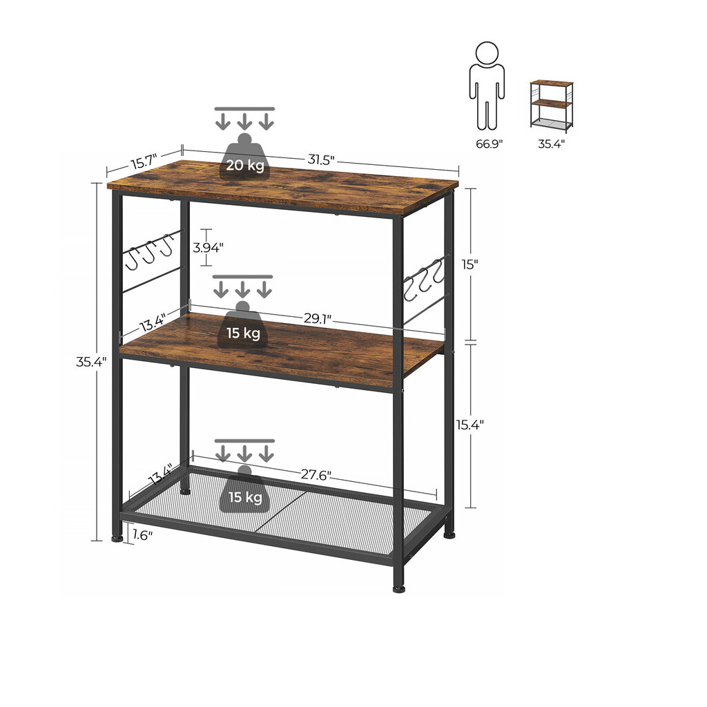 Köögikapp 80 x 40 x 90 cm., pruun/must hind ja info | Köögimööbli tarvikud | kaup24.ee