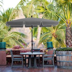 Зонт прямоугольный 180 х 125 см, цвет серый цена и информация | Зонты, маркизы, стойки | kaup24.ee