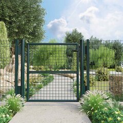 Садовые ворота из оцинкованной стали 106 x 100 см, зеленые цена и информация | Заборы и принадлежности к ним | kaup24.ee