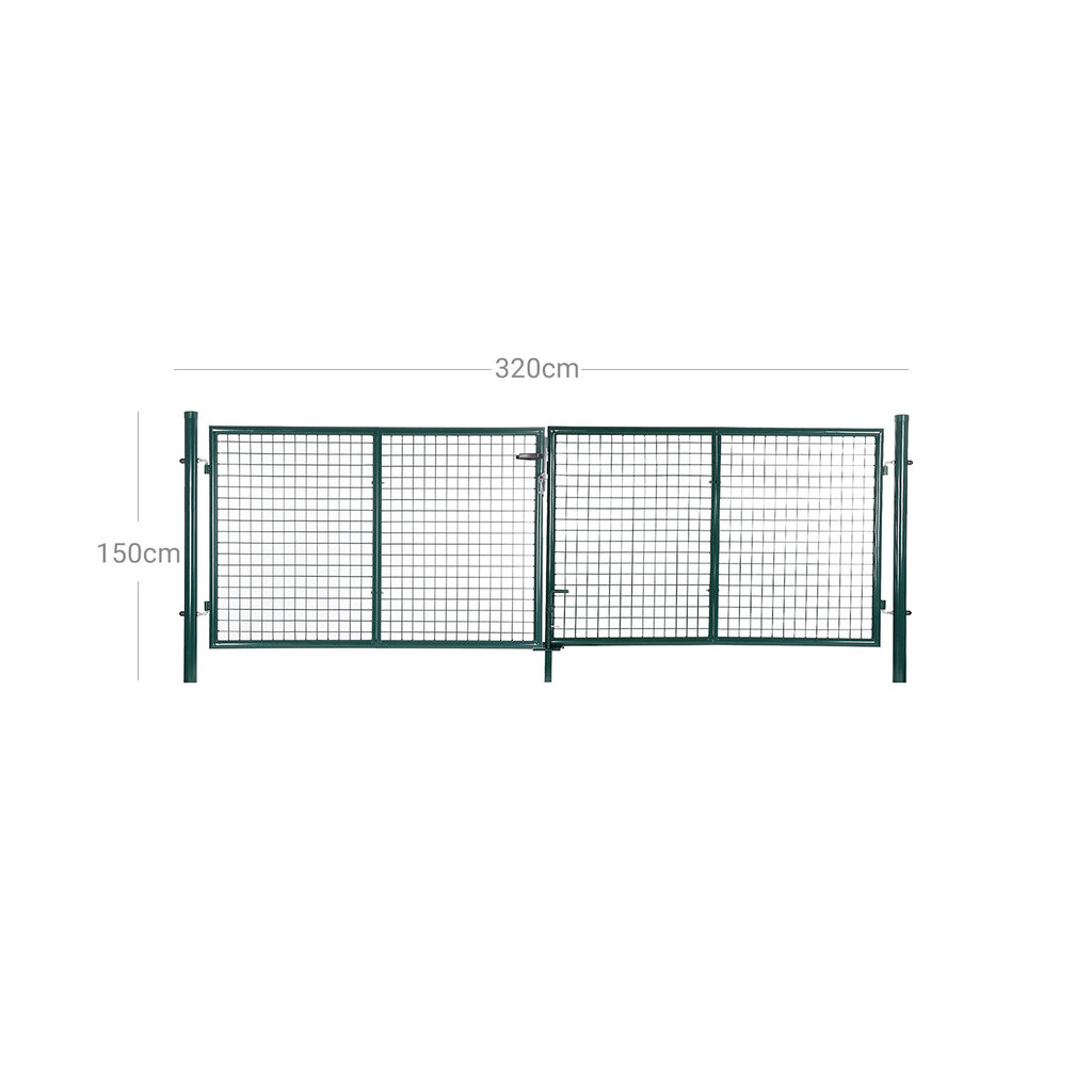 Topeltvärav/aiauks 100 x 320 cm цена и информация | Aiad ja tarvikud | kaup24.ee