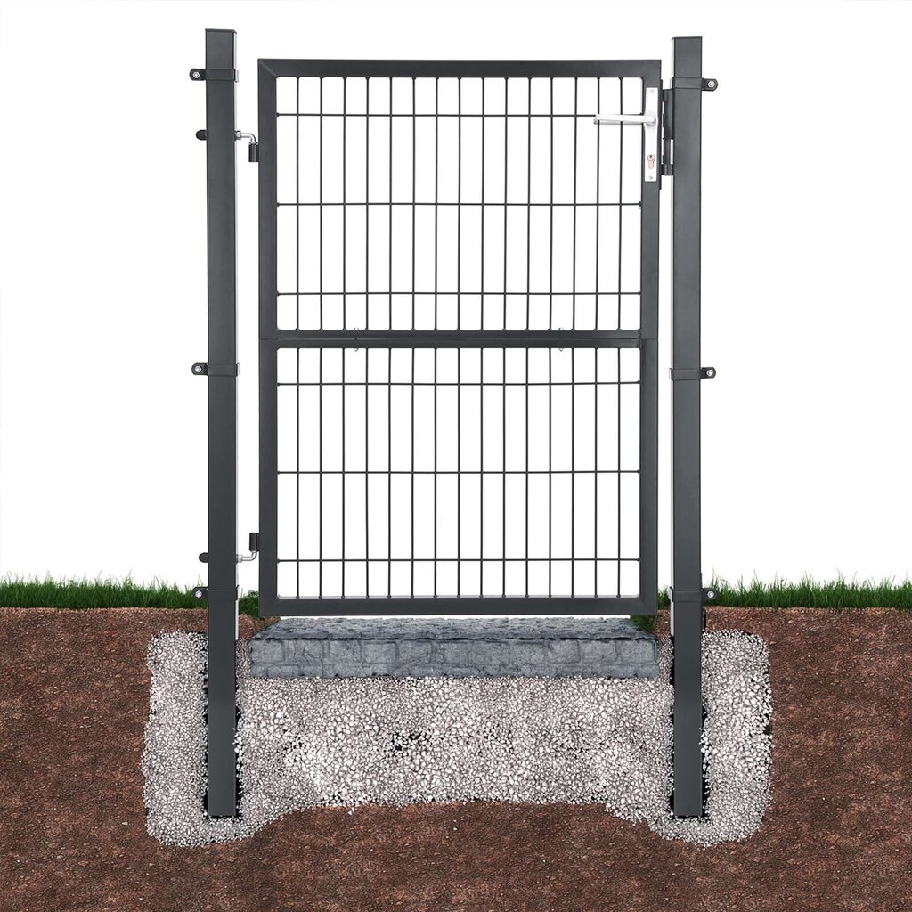 Tsingitud terasest aiavärav 106 x 125 cm, halli värvi hind ja info | Aiad ja tarvikud | kaup24.ee