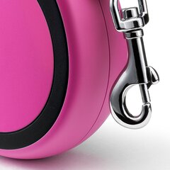 Flexi automaatne rihm New Comfort M, roosa, 5 m цена и информация | Поводки для собак | kaup24.ee