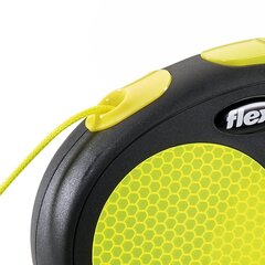 Flexi автоматический поводок Neon New Classic M, желтый, 5 м цена и информация | Поводки для собак | kaup24.ee