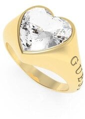 Романтичное позолоченное кольцо с блестящим сердцем Guess UBR70004 цена и информация | Кольцо | kaup24.ee