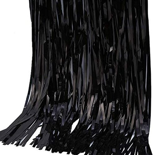 Riputatav dekoratsioon, fooliumist kardin 100 х 250 cm, värv: must 0682 hind ja info | Peokaunistused | kaup24.ee