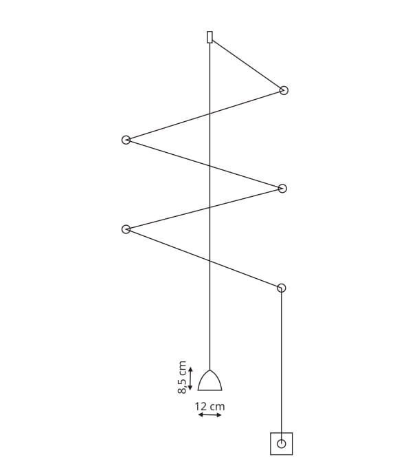 Rippvalgusti Light Prestige Zig-Zag, must цена и информация | Rippvalgustid | kaup24.ee