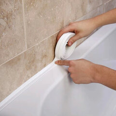 Силиконовая герметизирующая лента для ванной, белая, 3.1 м x 22 мм, 2 шт. цена и информация | Принадлежности для ванн | kaup24.ee