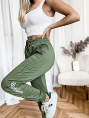 Повседневные брюки из хлопка для женщин Brooklyn, зеленые цена и информация | Штаны женские | kaup24.ee