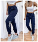 Naiste puuvillased vabaajapüksid Brooklyn, sinine цена и информация | Naiste püksid | kaup24.ee