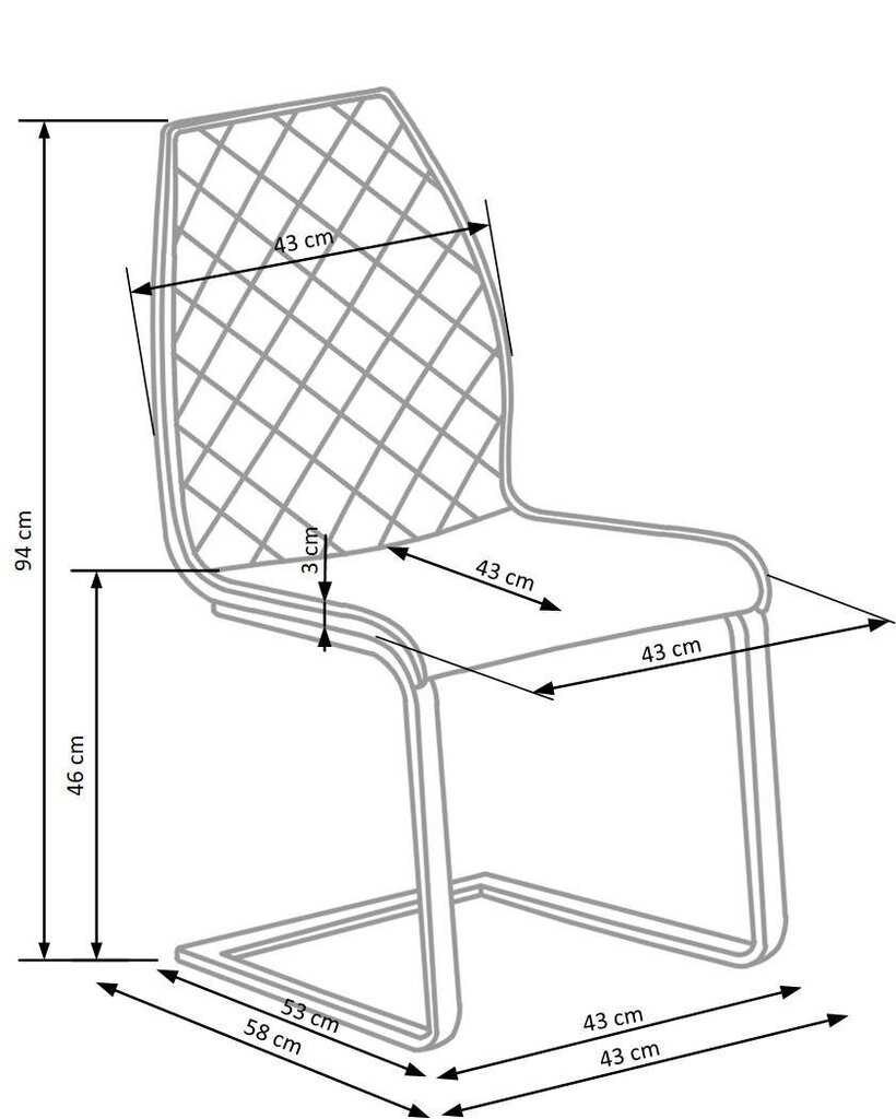 4 tooli komplekt K265, must/tamm hind ja info | Söögitoolid, baaritoolid | kaup24.ee