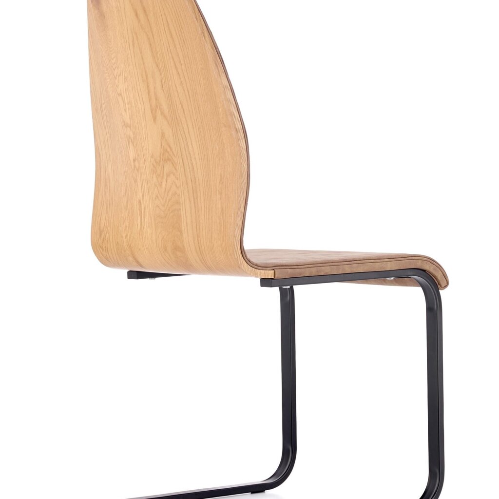 4 tooli komplekt K265, must/tamm цена и информация | Söögilaua toolid, köögitoolid | kaup24.ee