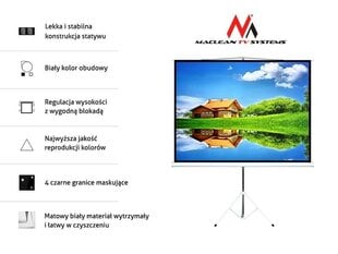 Maclean MC-608 120 дюймов 4:3 240X180 цена и информация | Экраны для проекторов | kaup24.ee