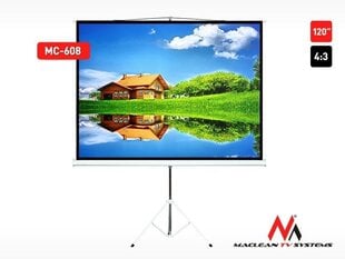 MACLEAN Projektori ekraan MACLEAN NA STOJAKU 120" 4:3 240X180 MC-608 цена и информация | Экраны для проекторов | kaup24.ee