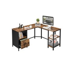 Г-образный компьютерный стол, коричнево-черный цена и информация | Компьютерные, письменные столы | kaup24.ee