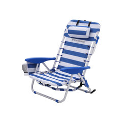 Пляжный стул с прохладной сумкой, синий и белый цена и информация | Туристическая мебель | kaup24.ee