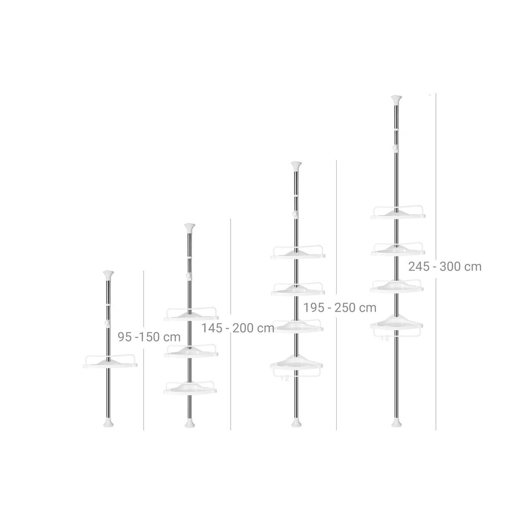 Duširiiul 95-300 cm цена и информация | Vannitoa sisustuselemendid ja aksessuaarid | kaup24.ee