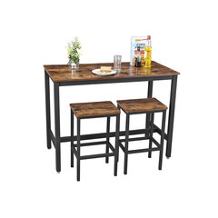 Комплект барного стола и стульев, 3 шт., коричневый/черный цена и информация | Комплекты мебели для столовой | kaup24.ee