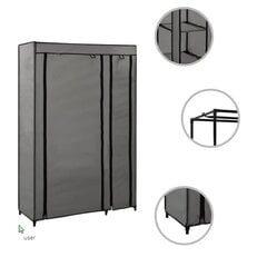 Многофункциональный тканевый шкаф 110 х 175 см., серый цена и информация | Шкафы | kaup24.ee