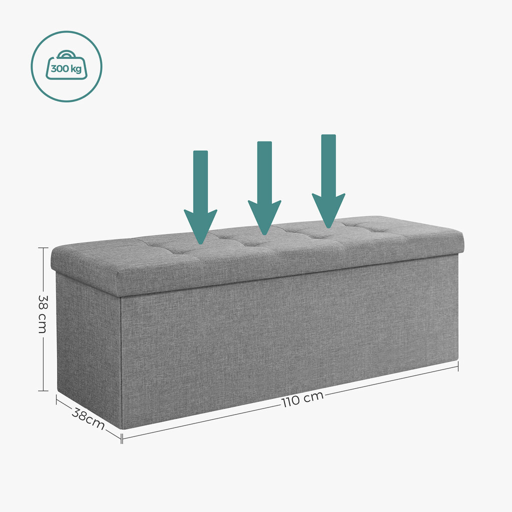 Hingedega kattega iste 110 cm., helehall цена и информация | Kott-toolid, tumbad, järid | kaup24.ee