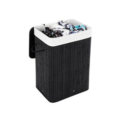 Бамбуковый ящик для белья 72 л, цвет черный цена и информация | Аксессуары для ванной комнаты | kaup24.ee
