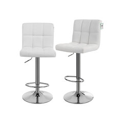 Набор из 2 барных стульев из искусственной кожи белого цвета. цена и информация | Стулья для кухни и столовой | kaup24.ee