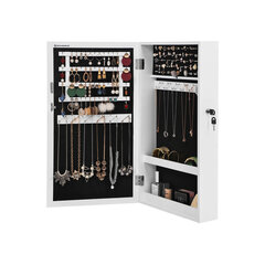 Стильный подвесной шкаф для украшений - зеркало JBC51W 67x37x10,5 см., белый цена и информация | Зеркала | kaup24.ee