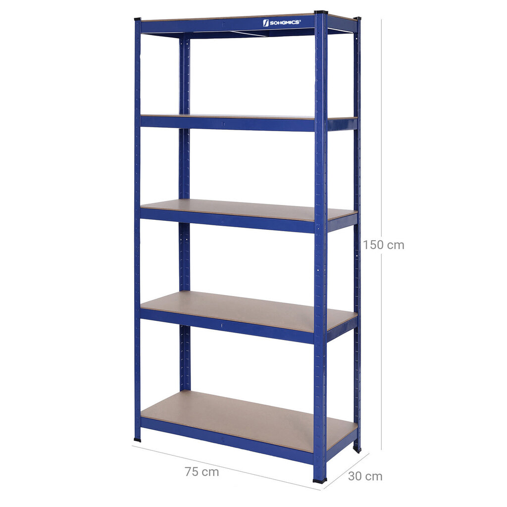 Hoiuriiul 150 x 75 x 30 cm., sinine цена и информация | Riiulid tööriistadele | kaup24.ee