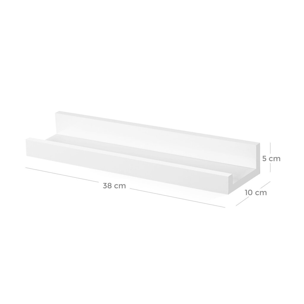 Seinariiulite komplekt 38 x 10 cm., 3 osa, valge hind ja info | Riiulid | kaup24.ee
