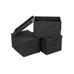 Набор коробок из 3-х частей, черный цена и информация | Ящики для вещей | kaup24.ee