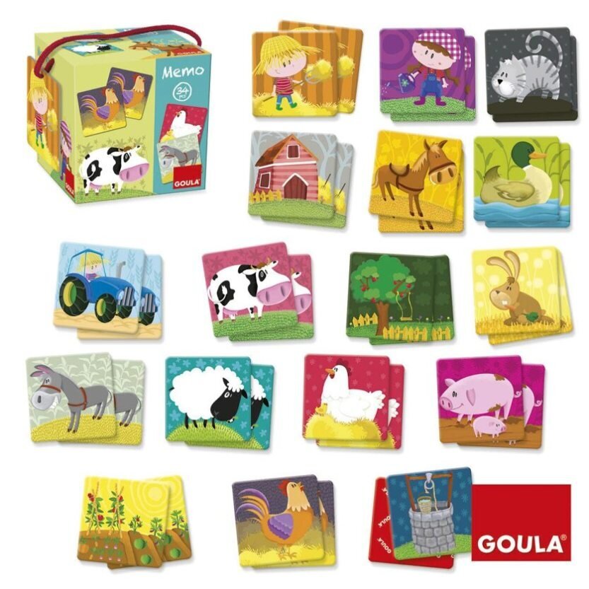 Mälumäng Memo Farm Goula 53414, 34 kaarti hind ja info | Arendavad mänguasjad | kaup24.ee