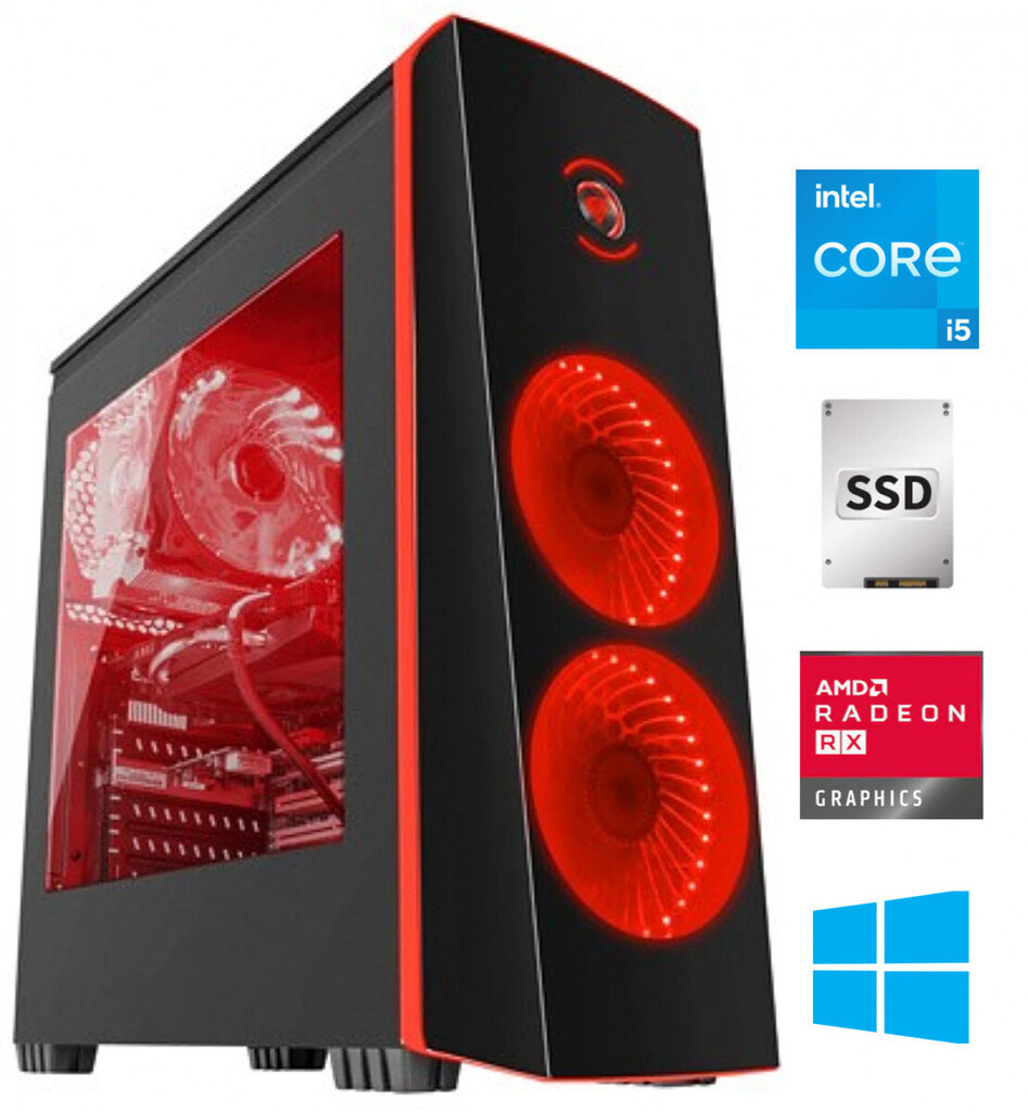 Gamer i5-6500 8GB 1TB SSD RX6600 Windows 10 Professional hind ja info | Lauaarvutid | kaup24.ee