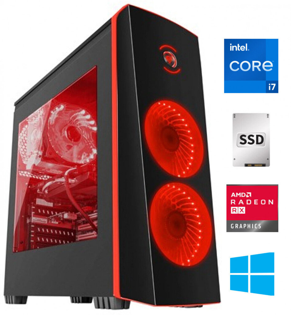 Gamer i7-4770 8GB 1TB SSD RX6600 Windows 10 Professional hind ja info | Lauaarvutid | kaup24.ee