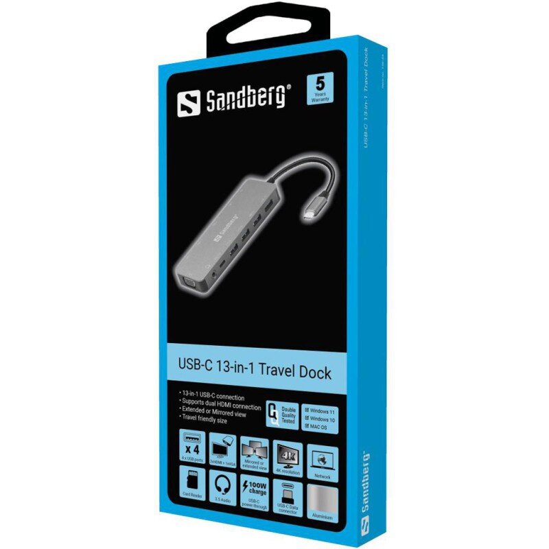 Sandberg 136-45 hind ja info | USB jagajad, adapterid | kaup24.ee