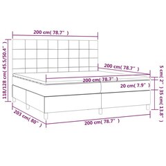 vidaXL kontinentaalvoodi madratsiga, pruunikashall, 200x200 cm, kangas цена и информация | Кровати | kaup24.ee