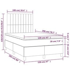 vidaXL Кровать с пружинным матрасом, темно-серый, 120x200 см цена и информация | Кровати | kaup24.ee