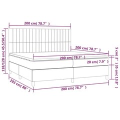 vidaXL kontinentaalvoodi madratsiga, kreemjas, 200x200 cm, kangas hind ja info | Voodid | kaup24.ee