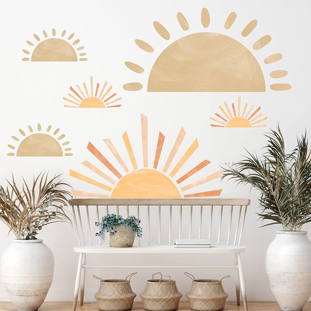 Vinila sienas uzlīmes Half Sun Home Decor uzlīme - 6 gab цена и информация | Seinakleebised | kaup24.ee