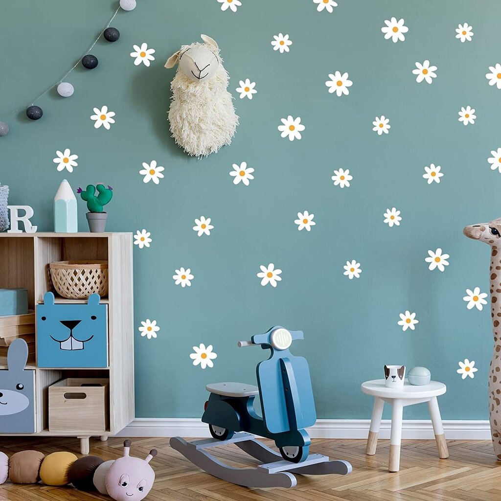 Vinüülist seinakleebised Daisies Decor lasteaeda, elutuppa ja magamistuppa - 24 tk. цена и информация | Seinakleebised | kaup24.ee