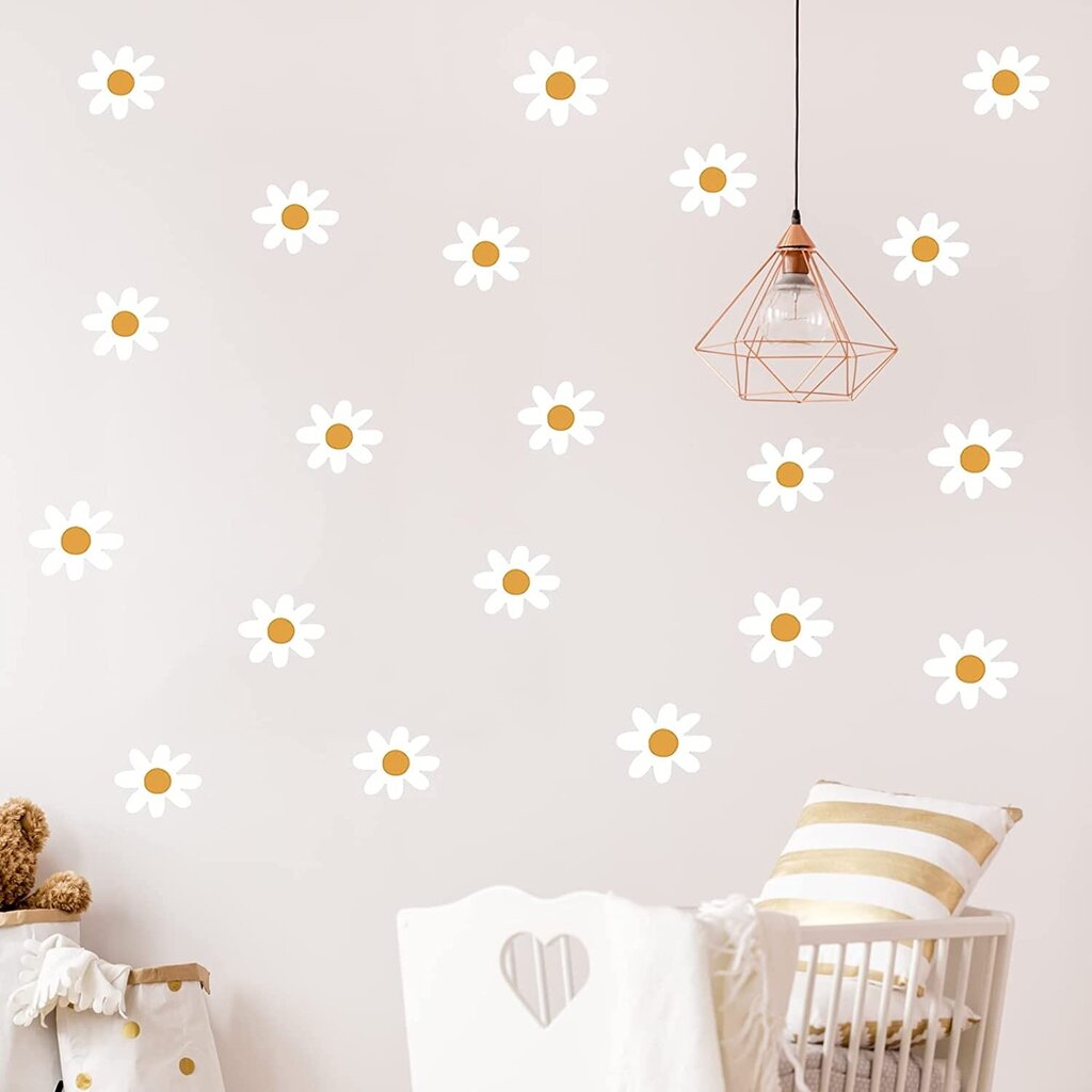 Vinüülist seinakleebised Daisies Decor lasteaeda, elutuppa ja magamistuppa - 24 tk. hind ja info | Seinakleebised | kaup24.ee